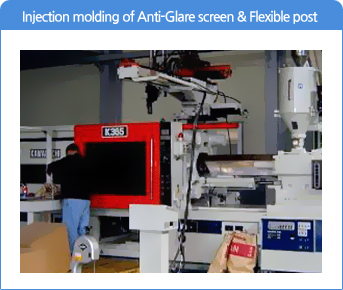 Injection molding of Anti-Glare screen & Flexible post